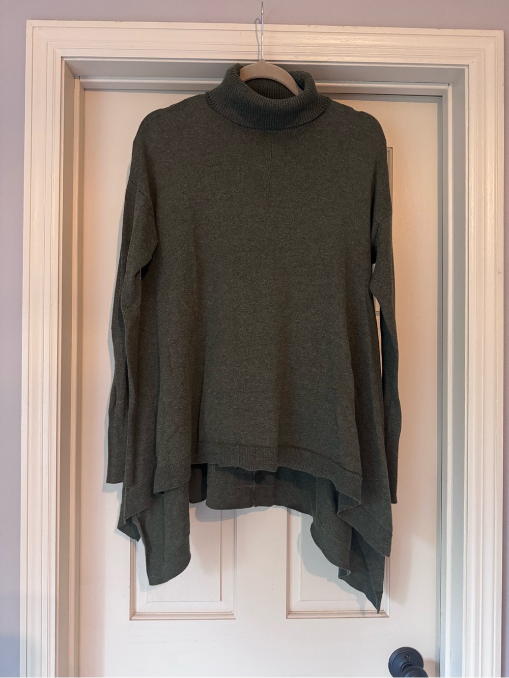 Mossimo Supply Co. Olive Green Asymmetric Hem Turtleneck Sweater
